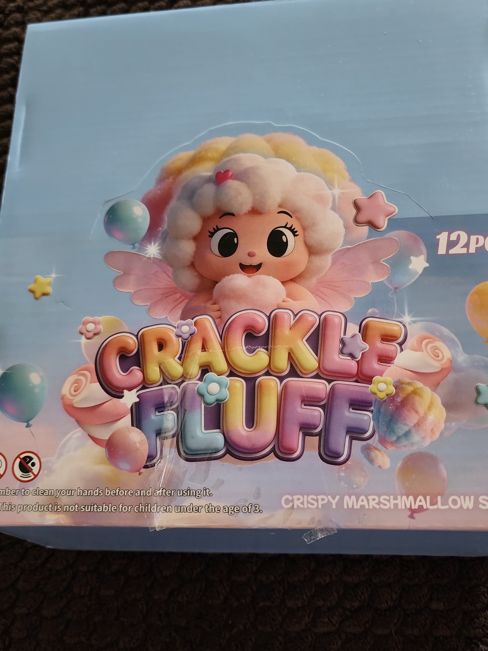9 Packs Not 12  of Crispy Marshmallow Squishy Toy  "Crackle Fluff"
